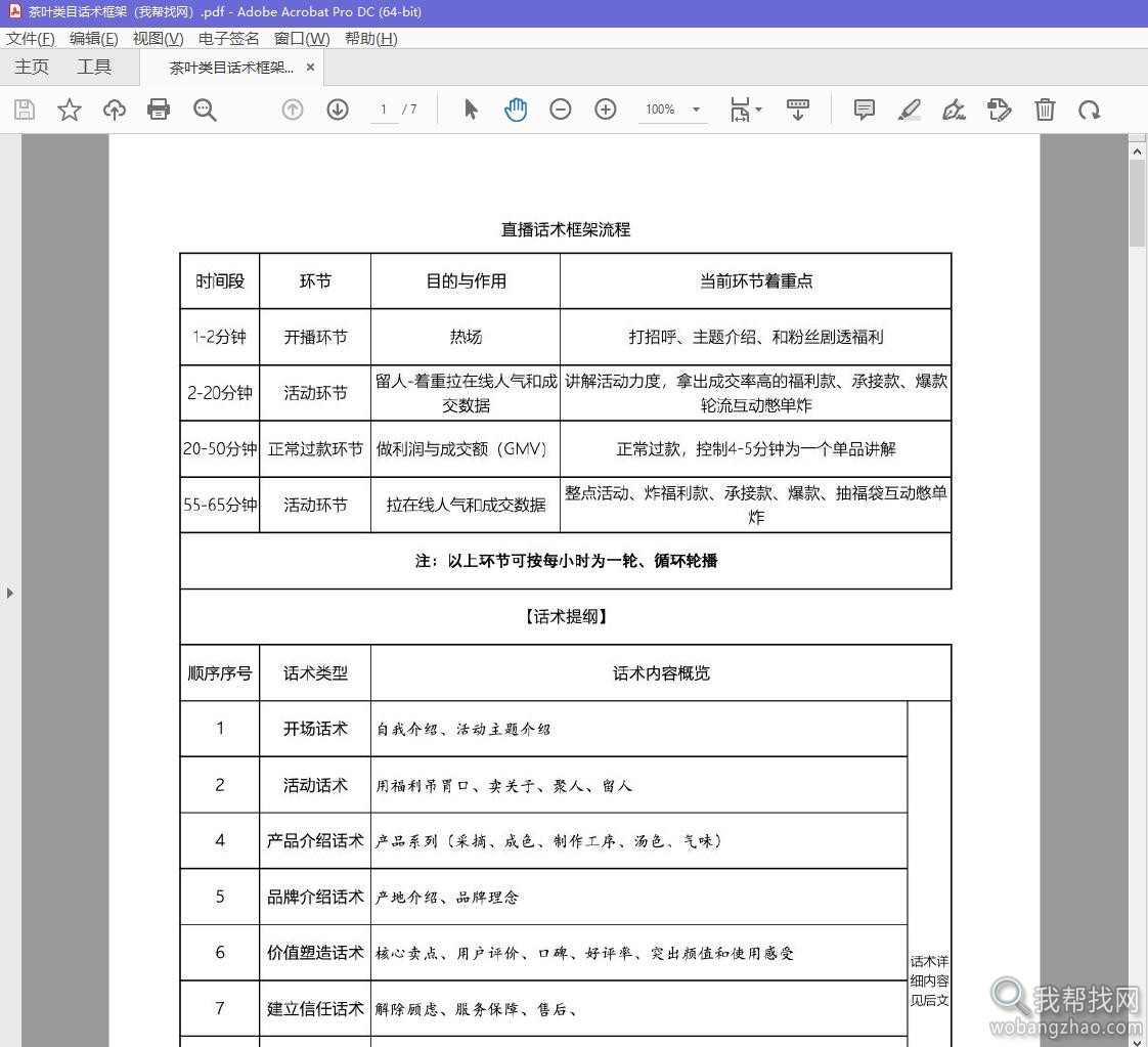 价值800元的茶叶行业直播脚本和话术汇总资料大全