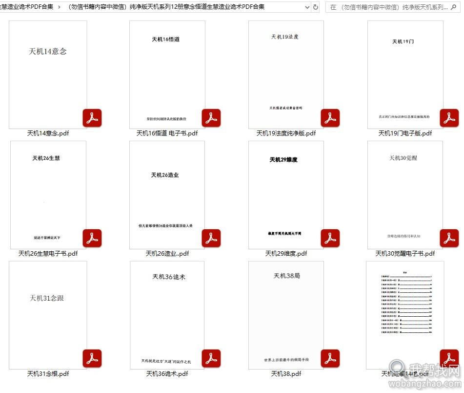 纯净版天机系列12册意念悟道生慧造业诡术PDF合集